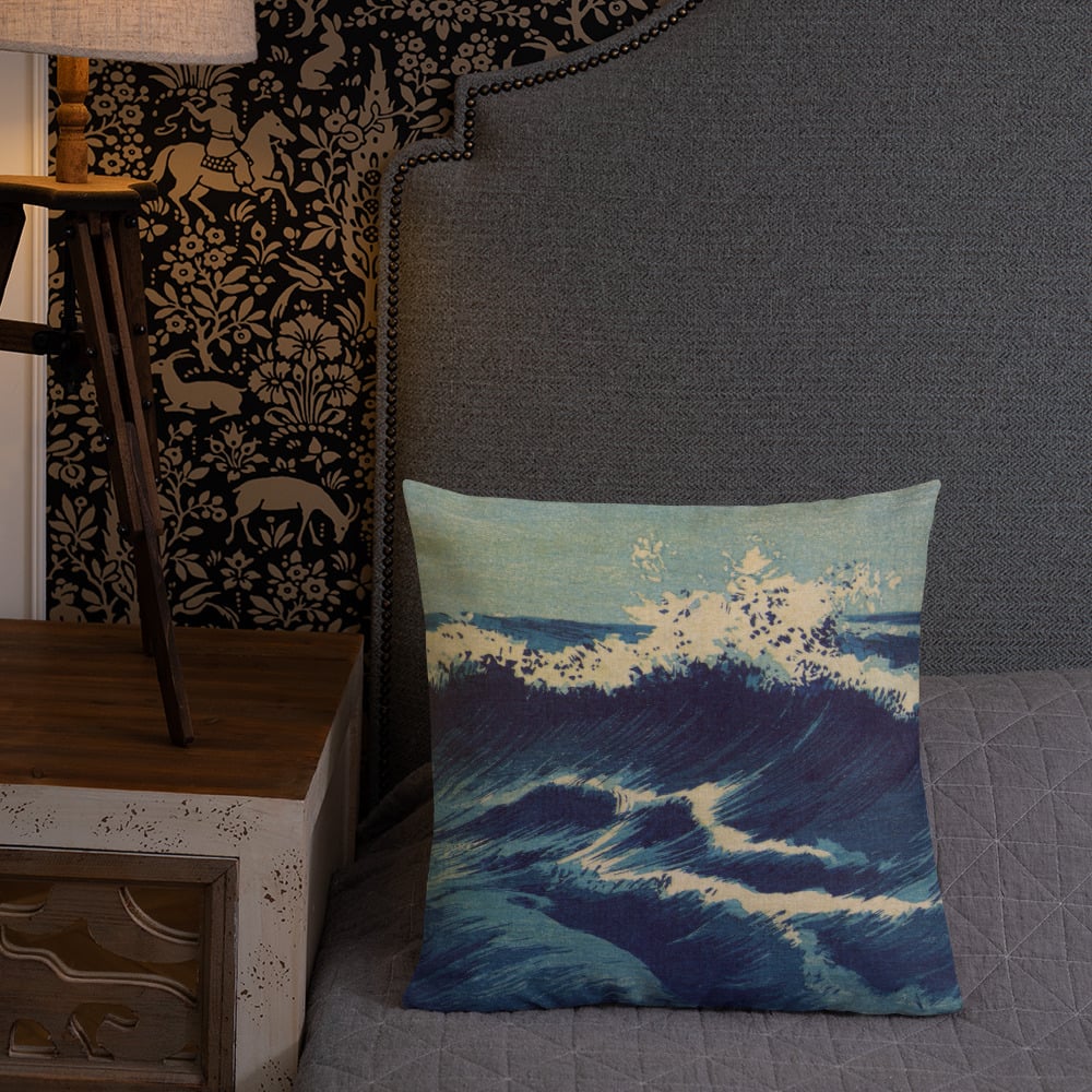 Wave - C - Hatō zu - Uehara, Konen - Premium Cushion / Pillow