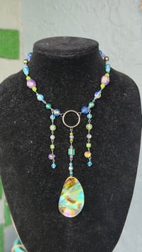 Image 2 of Iridescent Abalone Pendant necklace