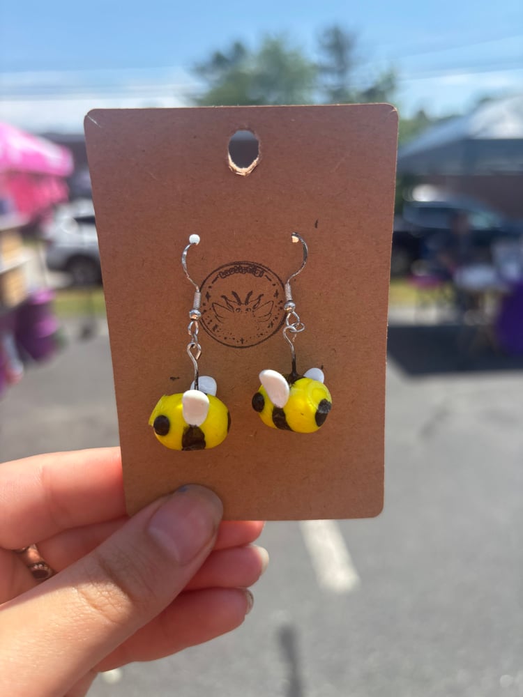Image of Bumble Bee Hook Earrings