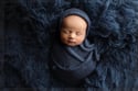 Steel Blue Newborn Bonnet & Wrap Photography Prop Set