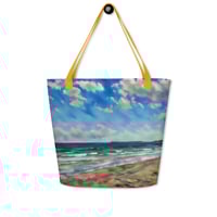 Image 2 of ArtxAdrienne "Revere Beach Painting" Beautiful Beach Tote - Large