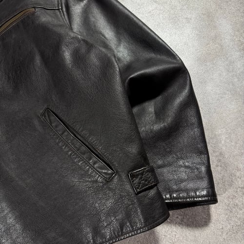 Image of 1990s Heavyweight Cropped Leather Jacket, Size Larg