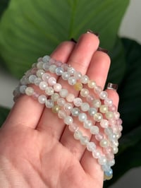Image 2 of FACETED RAINBOW BERYL (MORGANITE, AQUAMARINE...) BEADED BRACELETS 4-5MM