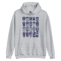 Image 2 of LOVE DC GOGO "CONGO PATTERNS" Unisex Hoodie Navy Text (see color options)
