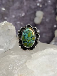 Image 1 of QinGu Turquoise Blossom Ring size 8