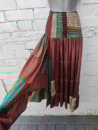 Image 10 of Zara Split Skirt- Jade Green and Brown