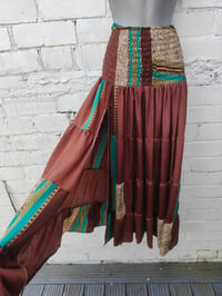 Image 1 of Zara Split Skirt- Jade Green and Brown