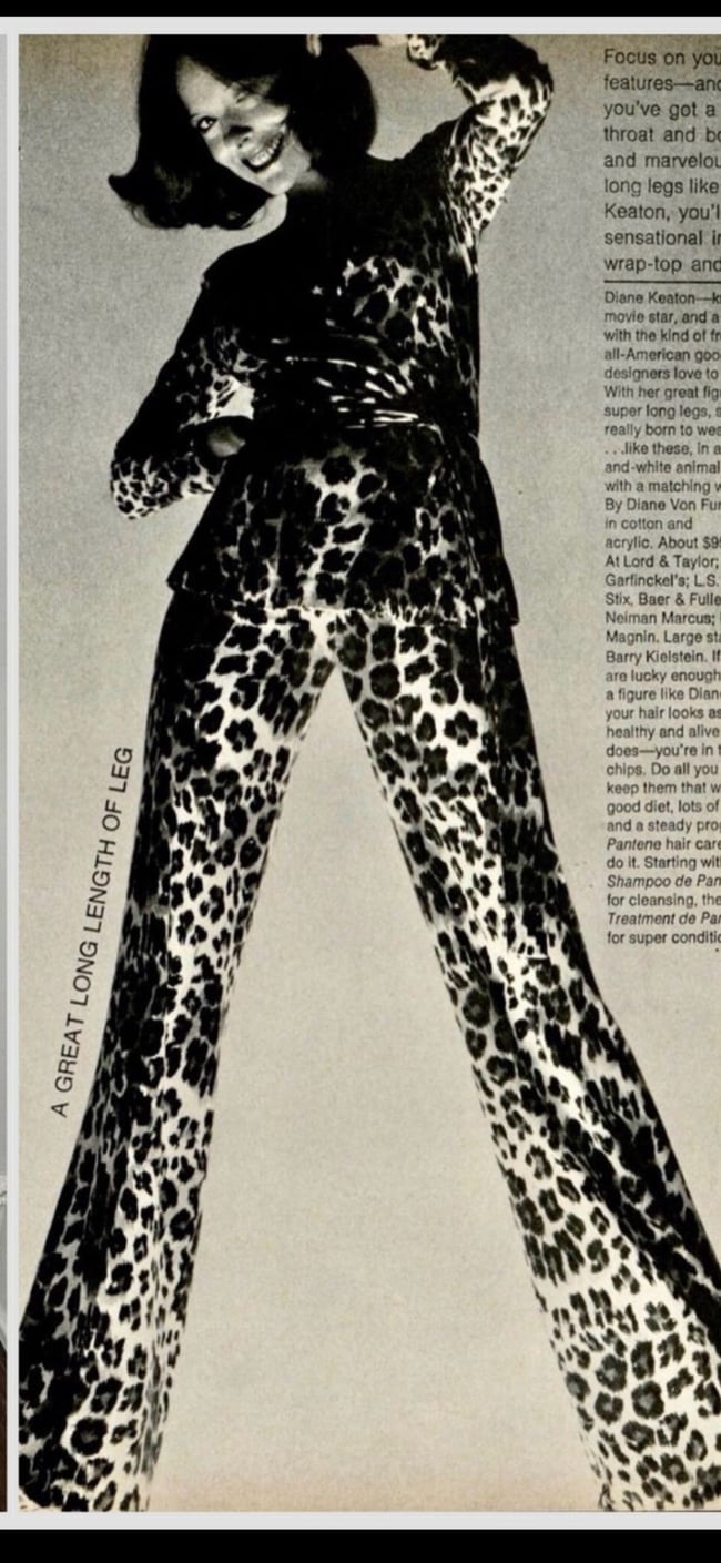 1970s Diane von Furstenberg leopard animal print wrap trouser set dress