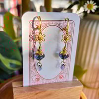 Blue Gem Drop Earrings