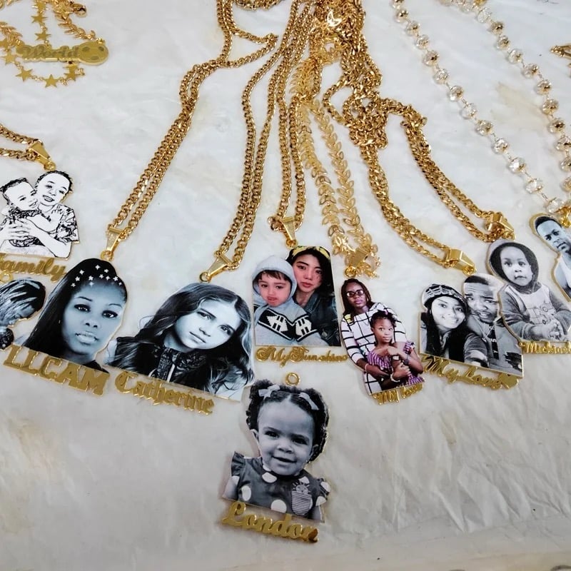 Image of Custom photo pendant with name