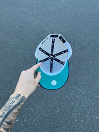 Image 3 of AQUA BRIM TRI TONE SEATTLE MARINERS CUSTOM FITTED CAP