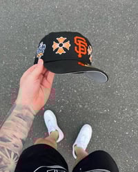 Image 1 of  BLACK ORANGE SAN FRANCISCO GIANTS CUSTOM FITTED CAP