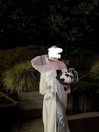 Image 1 of Off White Keffiyeh Inspired Abaya