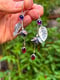 Image of Fuchsia Flower Leaf Dangle Earrings Rhodolite Amethyst