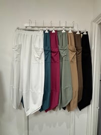 Image 1 of JERSEY SPLIT HEM BAGGY POCKET JOGGERS