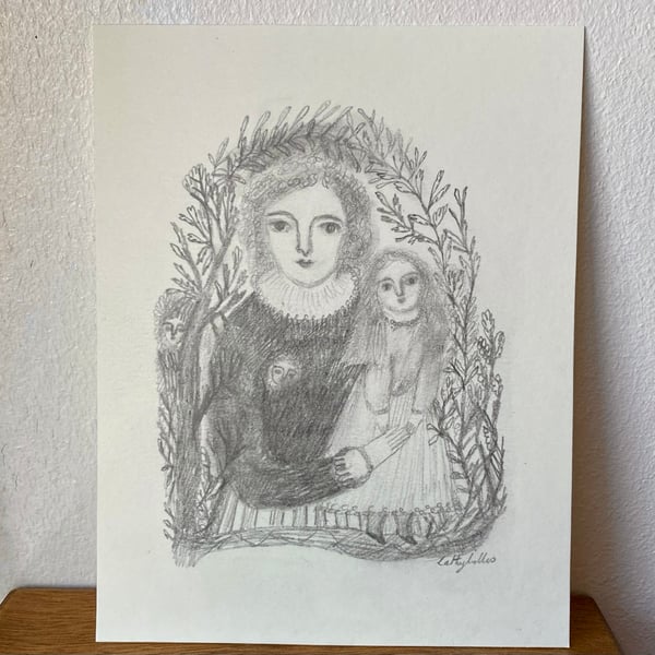 Image of New Leaves - a portrait - original drawing 