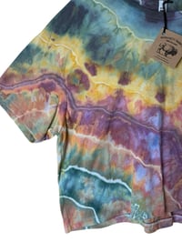 Image 6 of XL Crop Tee in Rustic Rainbow Geode Ice Dye