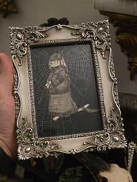 Image 1 of Cat Collection - Large Mourning Cat engravings with real preserved web-T