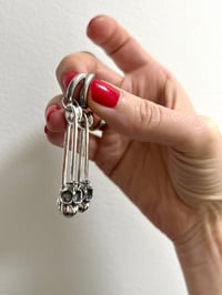 Image 7 of SAFETY PIN SKULL EARRINGS 