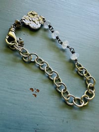 Image 11 of chunky sterling silver chain and medallion bracelet