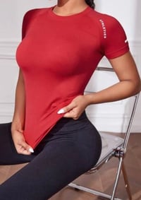 Image 2 of Breathable Letter Graphic Sports Tee