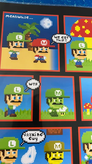 Image of Mario/Luigi “How Some View A Co-op/Collab” Comic Page/Print  8.5’ x 11’ (LIMITED QUANTITY)