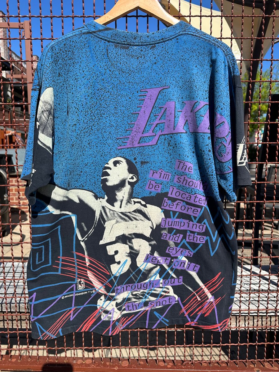 Image of 90s Magic Johnson T’s MAGIC JOHNSON LOS ANGELES LAKERS All-Over-Print Tee, SIZE: XL