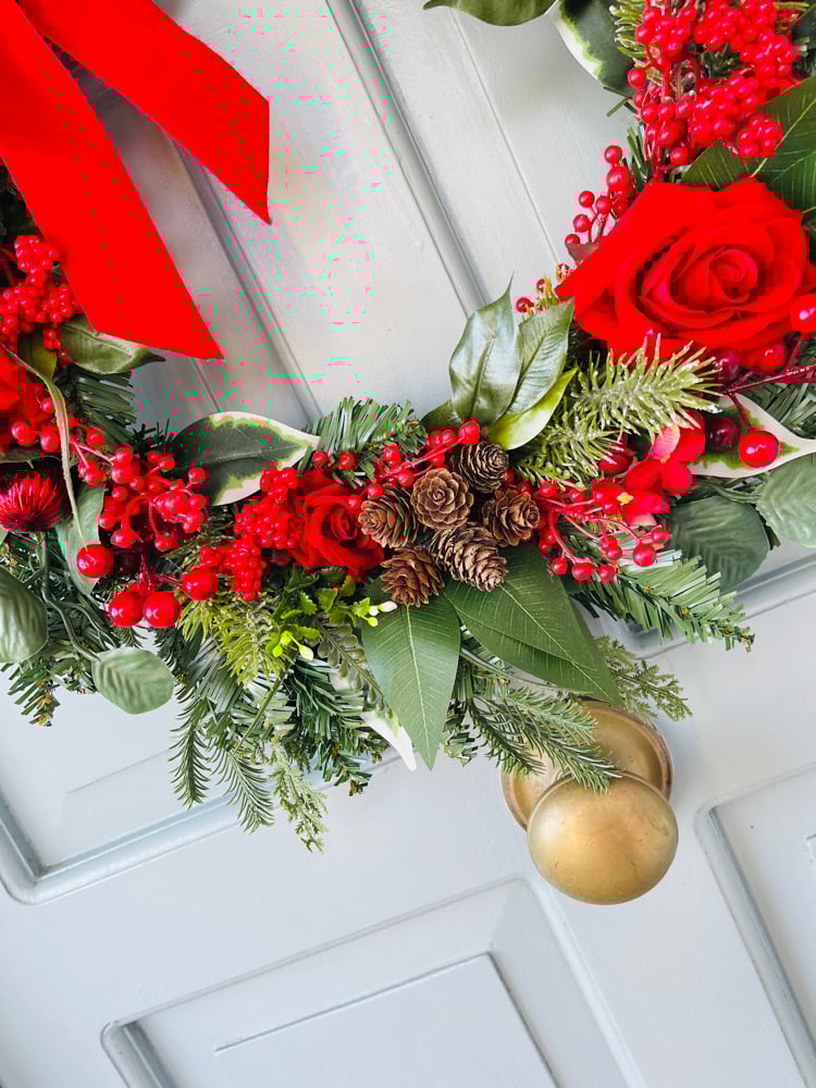 Image of 50cm Poinsettia with side bow 