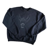 Image 1 of CREWNECK LOGO NERO SU NERO