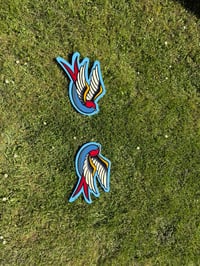 Image 3 of Pair of Hand Painted Traditional Swallow Wall Hanger