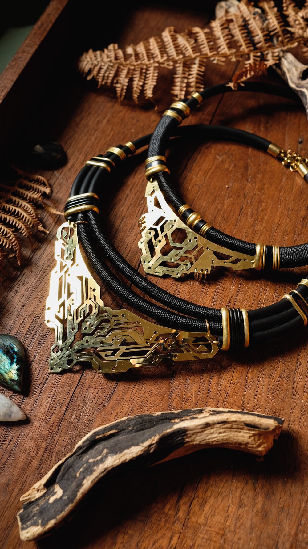 Image of Gold Circuits Necklaces