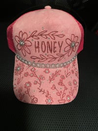 Honey Floral Pink Trucker Snapback Hat – Rhinestone Boho Hat