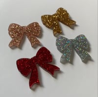 Image 5 of Personalised Glitter Bow Frosted Acrylic Bauble 