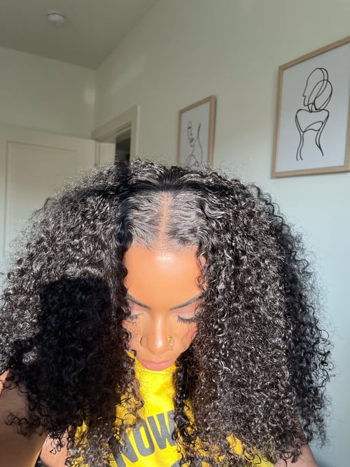 Image of 20 inch KINKY CURLY HD lace CLOSURE wig