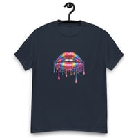 Image 4 of Unisex classic tee, Rainbow Lips Dripping Paint Retro Tee