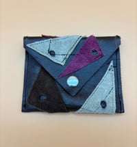 Image 1 of Scrap Leather Coin Purse with Abstract Shapes (One-of-a-Kind) Brown
