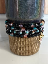Image 2 of Western Glam Black and Gold Tumbler Bracelet Stack