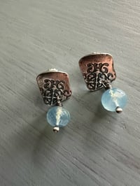 Image 6 of aquamarine and sterling silver post earrings