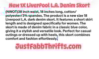 Image 5 of New size 18 LiverPool L.A. Dark Denim Skort #805*15