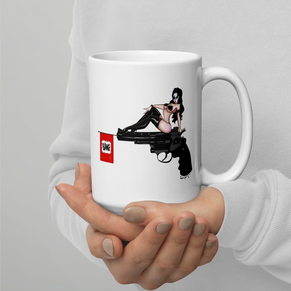 Image of LOVE GUN White glossy 15 0z mug