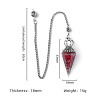 Image 3 of Energy Healing Chakra Orgone Pendulum for Dowsing Divination Pointed Natural Chips Crystal Stone Pen