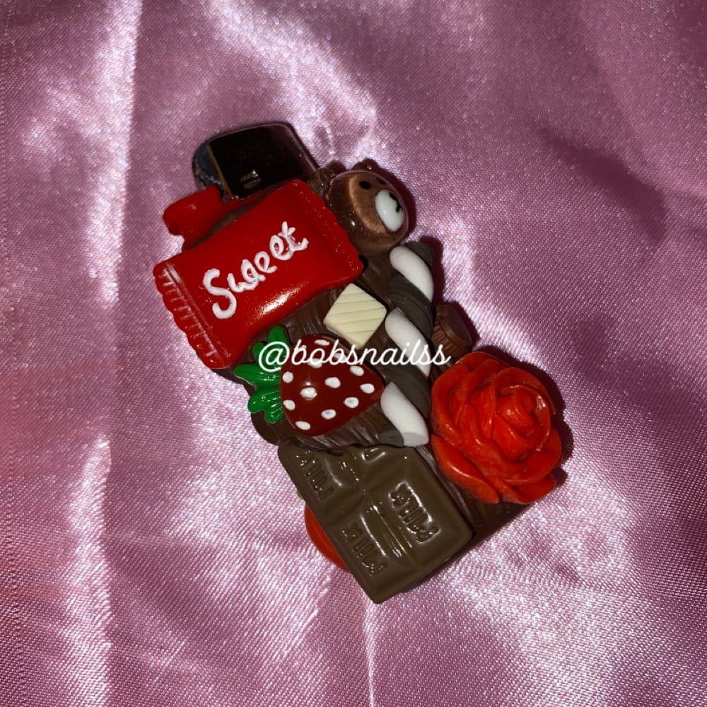 Image of 🍫💋❤️🍓☁️Mini Chocolate Red Lighter