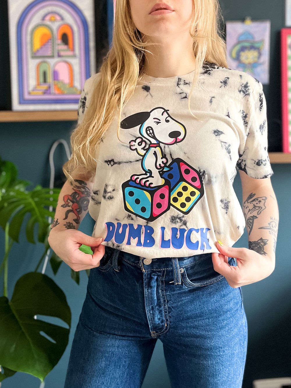 Image of Tie Dye Organic Dumb Luck Dog Tee