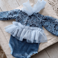 Image 3 of Photoshoot newborn body-dress - Rini - blue jeans