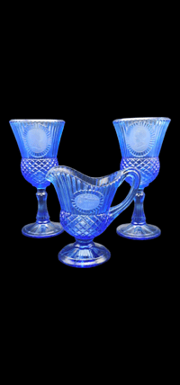 Image 1 of 3 Piece Avon Fostoria Cobalt George & Martha Washington