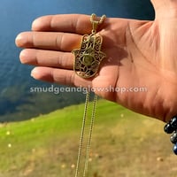 Image 2 of NEW* Flower Of Life Hamsa Necklace