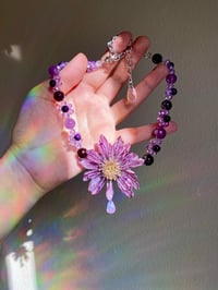 Image 1 of 🌼💜Beaded African Lilac Daisy Choker💜🌼