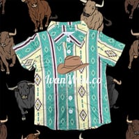 Teal Aztec button up