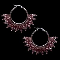 Image 1 of AMETHYST CRYSTAL LACE EARRINGS 
