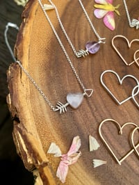 Image 6 of Cupid’s Peach Moonstone Heart Necklace